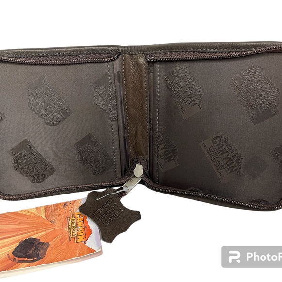 Canyon Outback Leather Goods Genuine Cowhide Leather Travel Zipper Pouch NWT NOS - Picture 8 of 12